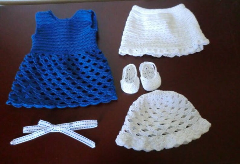 AG 256 Fancy Dress Set Crochet Pattern for American girl dolls