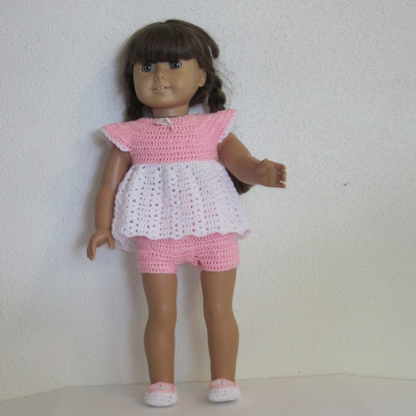 AG 288 Summer PJ Set -  Crochet Pattern for 18-inch cloth body dolls.