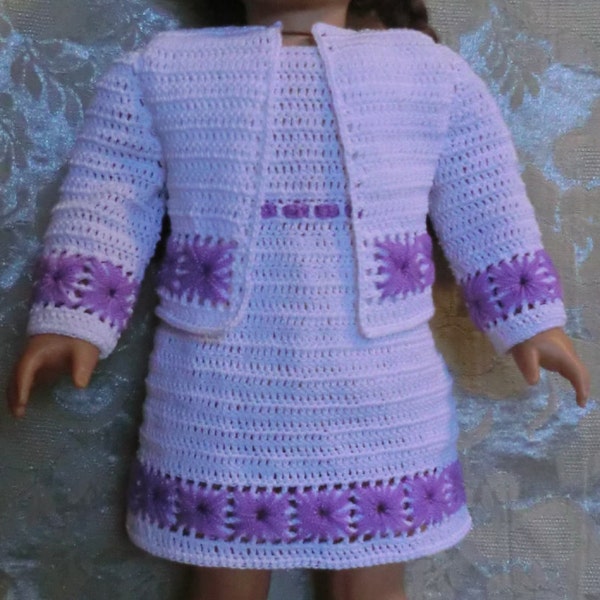 AG 203 Filet Dress Set   - Crochet Pattern for 18-inch cloth body dolls