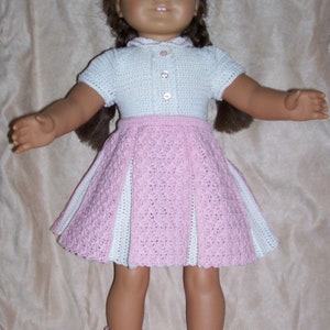 AG 108 Pink Pleated Skirt Set Crochet Pattern for 18-inch soft body dolls