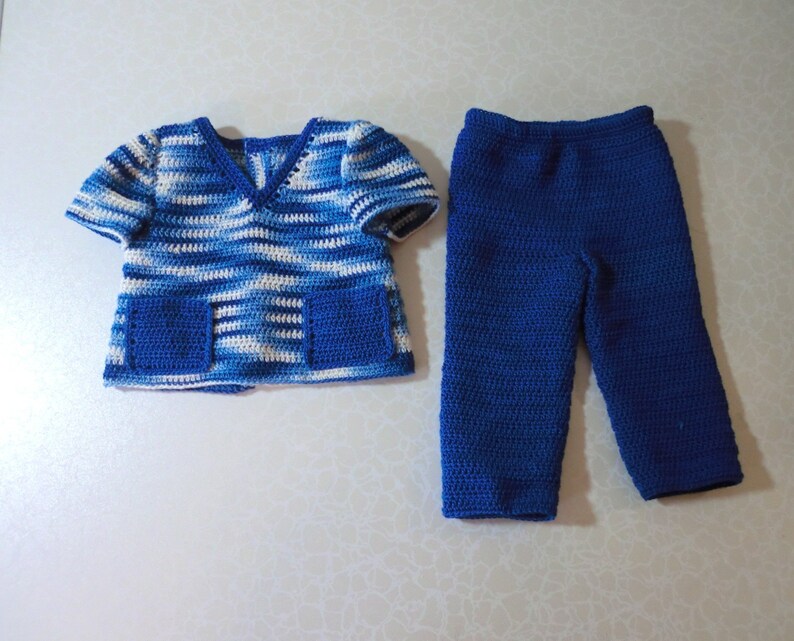 AG 265 Nurse Scrubs Set Crochet Pattern for American girl dolls