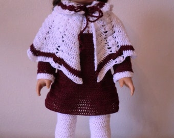 Patrón de crochet para traje navideño AG 271 para la mayoría de muñecas de cuerpo blando de 18 pulgadas