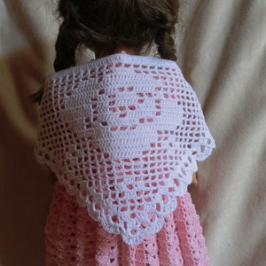 AG 165 Filet Rose Shawl - Crochet Pattern  for 18 Inch Dolls