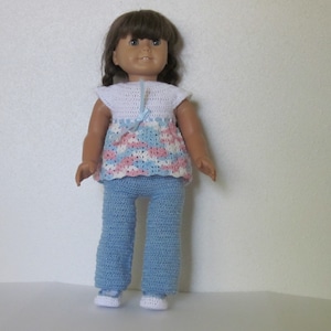 AG 287 Casual Pants Set - Crochet Pattern for 18-inch cloth body dolls.