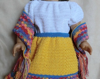 AG 226 Traje de fiesta: patrón de crochet para muñecas de cuerpo blando de 18 pulgadas