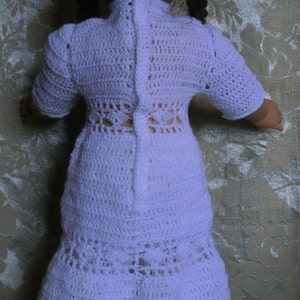 AG 192 All in White 1900's Dress Set Crochet Pattern for 18-inch soft body dolls image 2
