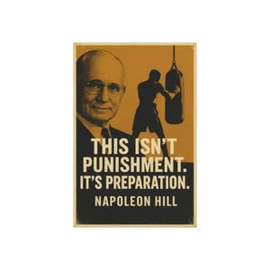 This Isn&#39;t Punishment Metal Sign | Napoleon Hill Motivational Wall Art | Gym Decor for Men, Vintage Discipline Quote, Office Sign