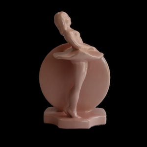 Vintage Mid Century Haeger Pink Ceramic Ballerina Dancer Ceramic Vase 8&quot;