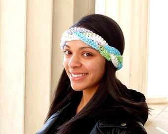 Crochet Cotton Headband, Women, Teen, Multicolor, Headpiece, Spring Headband, Summer Headband,