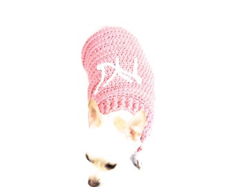 Yankee Dog Sweater, Crochet Dog Sweater, Pink Dog Sweater