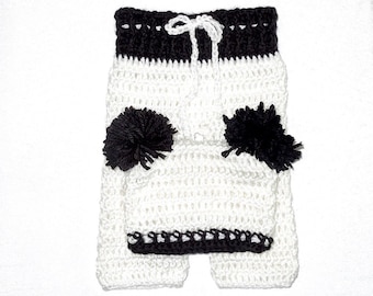 Crochet Baby Set, Baby Pants and Hat Set, White and Black Baby Set, Newborn, Baby Girl, Baby Boy, Baby Shower