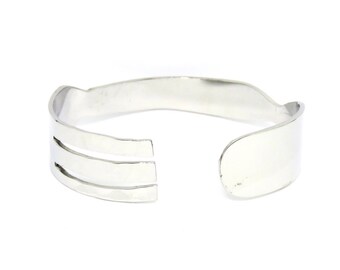 Bracelet fourchette, en acier inoxydable, femmes, hommes, miroir et finition martelée, BLB 10,