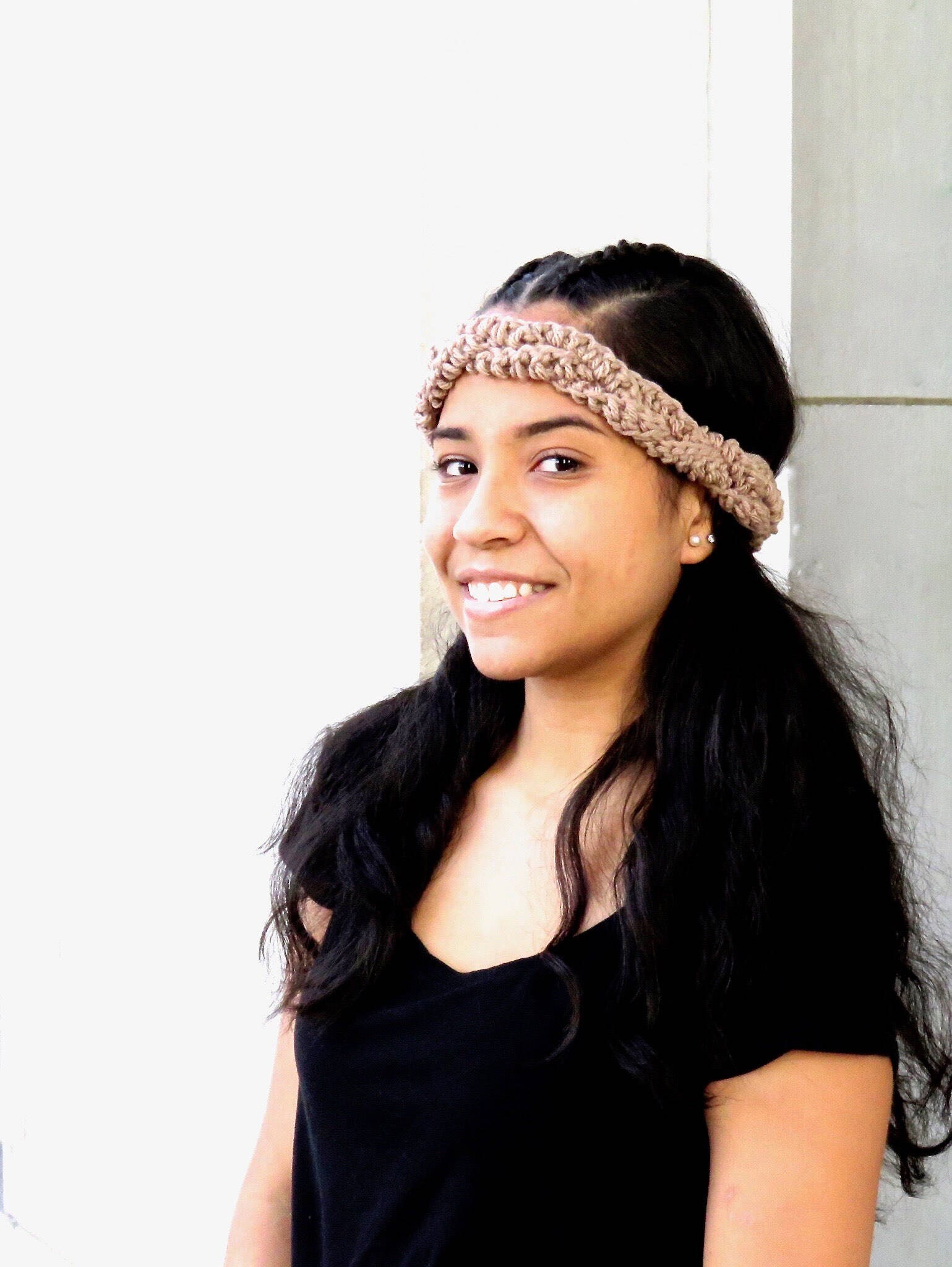 Handmade • Crochet • Set of 2 Braided Headbands • Gray • Brown • Spring … Crochet Braiding Hair - Etsy main image 4
