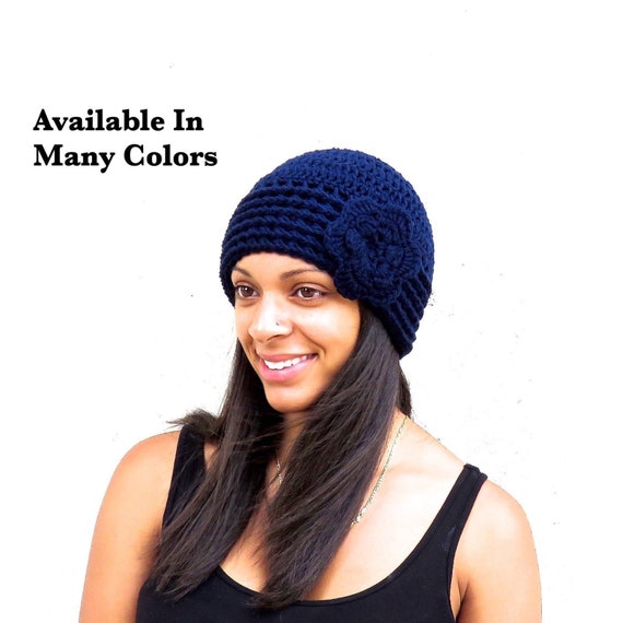 womens navy blue beanie