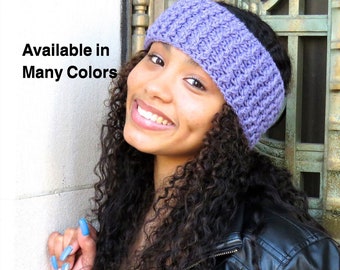 Crochet Headband, Ear Warmer, Women,Teen, Ready To Ship, Color is Light Purple,