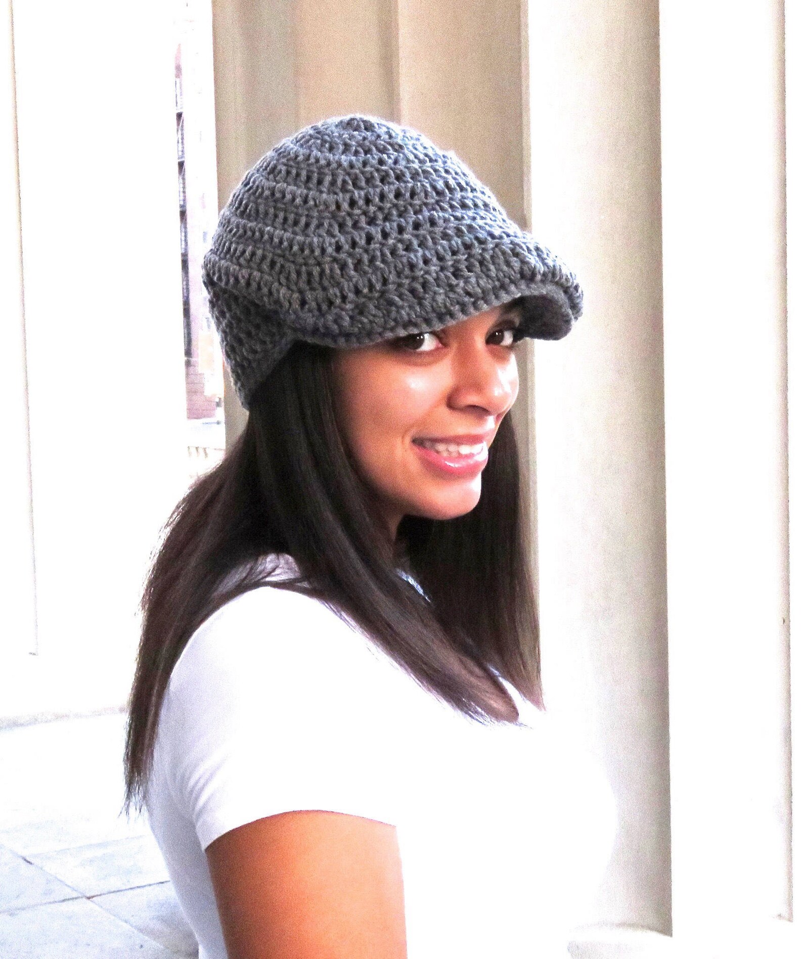 Crochet Hat Golf Hat Visor Hat Crochet Beanie Adult Etsy