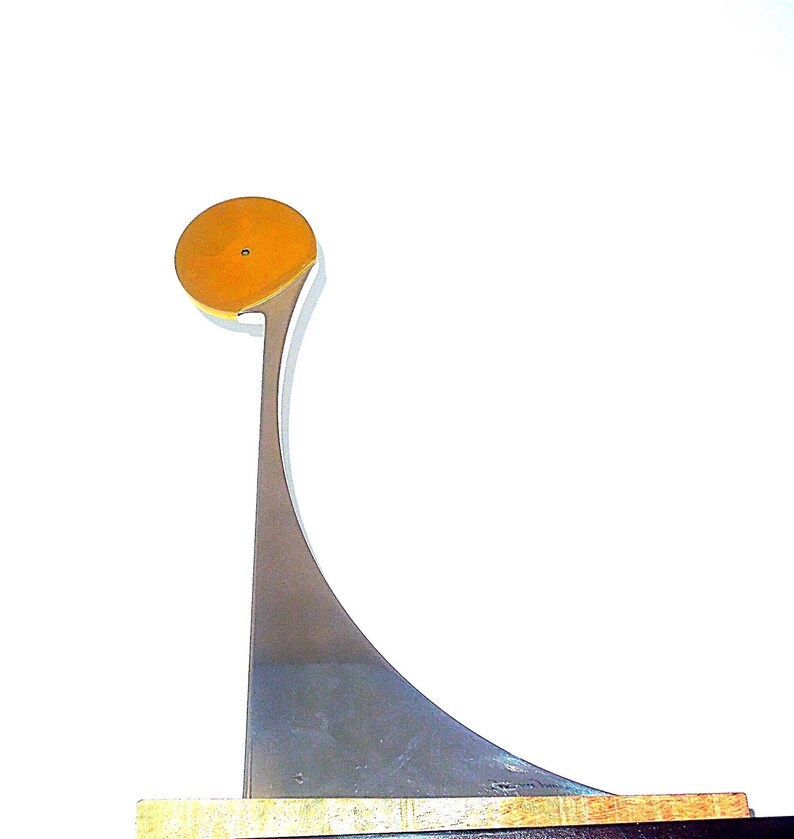 Metal Sculpture, Stainless Steel Sculpture, Wood Base Sculpture, Brass Desktop, Office, Table, Ready To ship, image 3