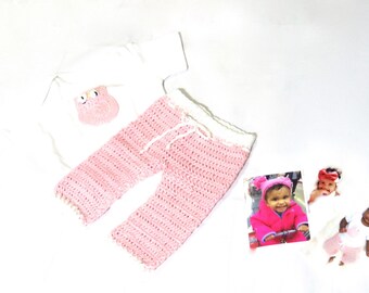 Bio Baby Hose Set, Rosa Baby Eule Set, Mädchen, Baby Shower Geschenk