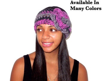 Crochet Headband, Flower Headband, Ear Warmer With Flower, Adult, Multi Color, Women,