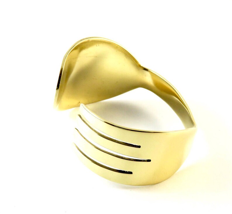 Spork Brass Bracelet, Brass, Mirror Finished, Women, Men, Teen,, imagem 1