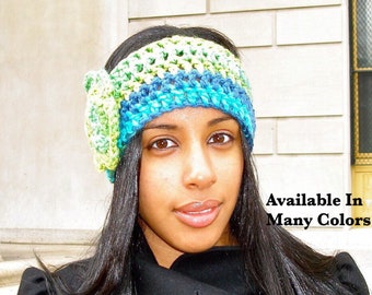 Headband, Flower Headband, Ear Warmer, Crochet,  Multicolor, Women, Teen,Ready To Ship,