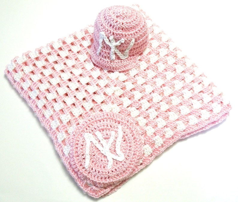 Crochet Baby Blanket for Girl Yankees Blanket Baseball Team Etsy