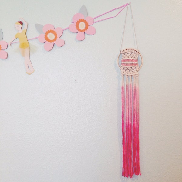 Woven Macrame wall hanging on hoop