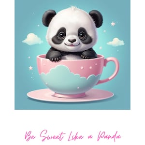 Cute Panda Digital Download – T-Shirt Design | Printable Clipart | Instant Download