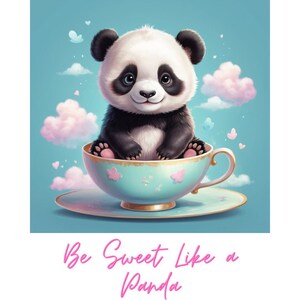 Cute Panda Digital Download – T-Shirt Design | Printable Clipart | Instant Download