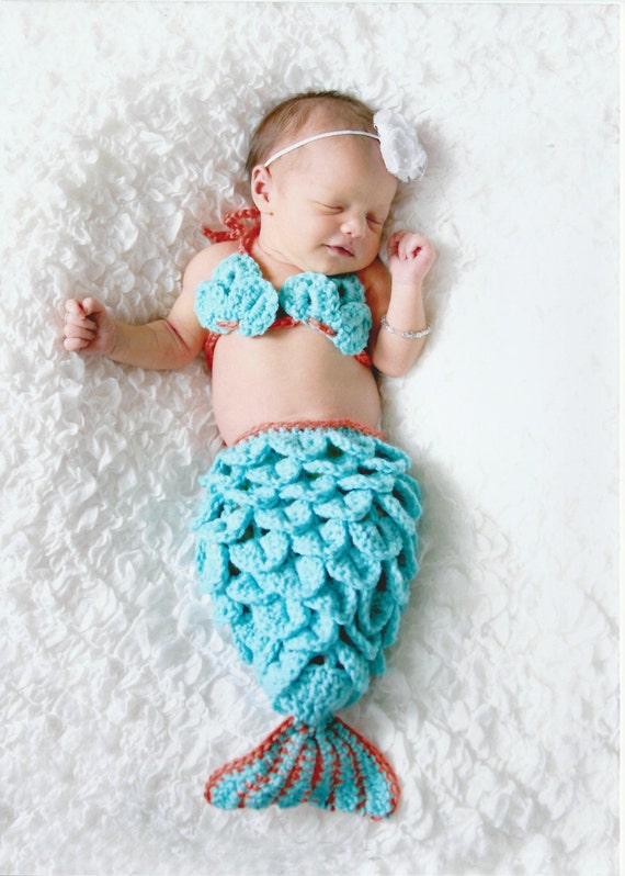 crochet Mermaid tail blanket with shell top for preteen ready to ship