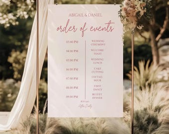 Minimalist Wedding Timeline Sign, Order of Events Poster (Digital Download)