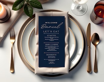 Elegant Wedding Menu Template | Printable Event Menu (Instant Download)