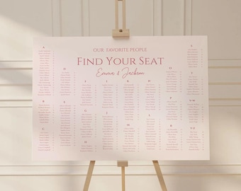Elegant Wedding Seating Chart Template | Simple Modern Design (INSTANT DOWNLOAD)