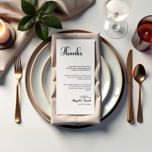 Tarjeta de agradecimiento de mesa bohemia moderna, tarjeta de agradecimiento minimalista, agradecimiento de boda, carta de agradecimiento imprimible, agradecimiento por la configuración de la mesa