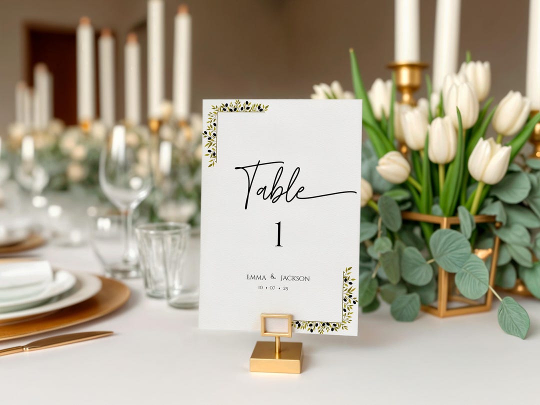 Editable Wedding Table Numbers | Modern Minimalist Printable (instant ...