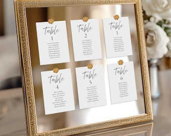 Minimalist Wedding Seating Chart Template | Editable Canva (Instant Download)