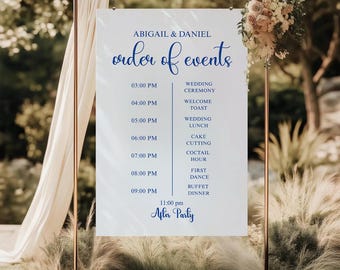 Elegant Wedding Timeline Sign, Customizable Order of Events (Digital Download)