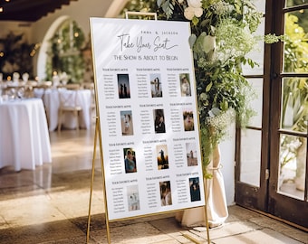 Minimalist Wedding Seating Chart Template | Editable Canva (Digital Download)