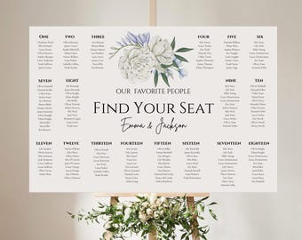 Minimalist Wedding Seating Chart Template | Editable Canva Design (Instant Download)