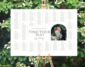 Minimalist Wedding Seating Chart | Editable Canva Template (Instant Download)