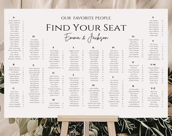 Minimalist Wedding Seating Chart Template | Modern Canva Sign (Instant Download)
