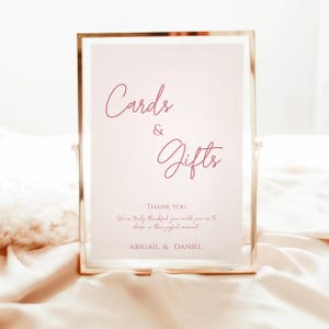 Cards and Gifts Wedding Sign Template, Modern Wedding Gifts Sign, Wedding Gift Table Sign, Bridal Shower Gift Sign, Canva Editable Template
