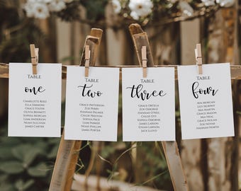 Minimalist Wedding Seating Chart Template | Editable Canva (Digital Download)