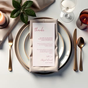 Tarjeta de agradecimiento de mesa bohemia moderna, tarjeta de agradecimiento minimalista, agradecimiento de boda, carta de agradecimiento imprimible, agradecimiento por la configuración de la mesa