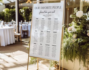 Minimalist Wedding Seating Chart Template | Editable Canva Design (Digital Download)