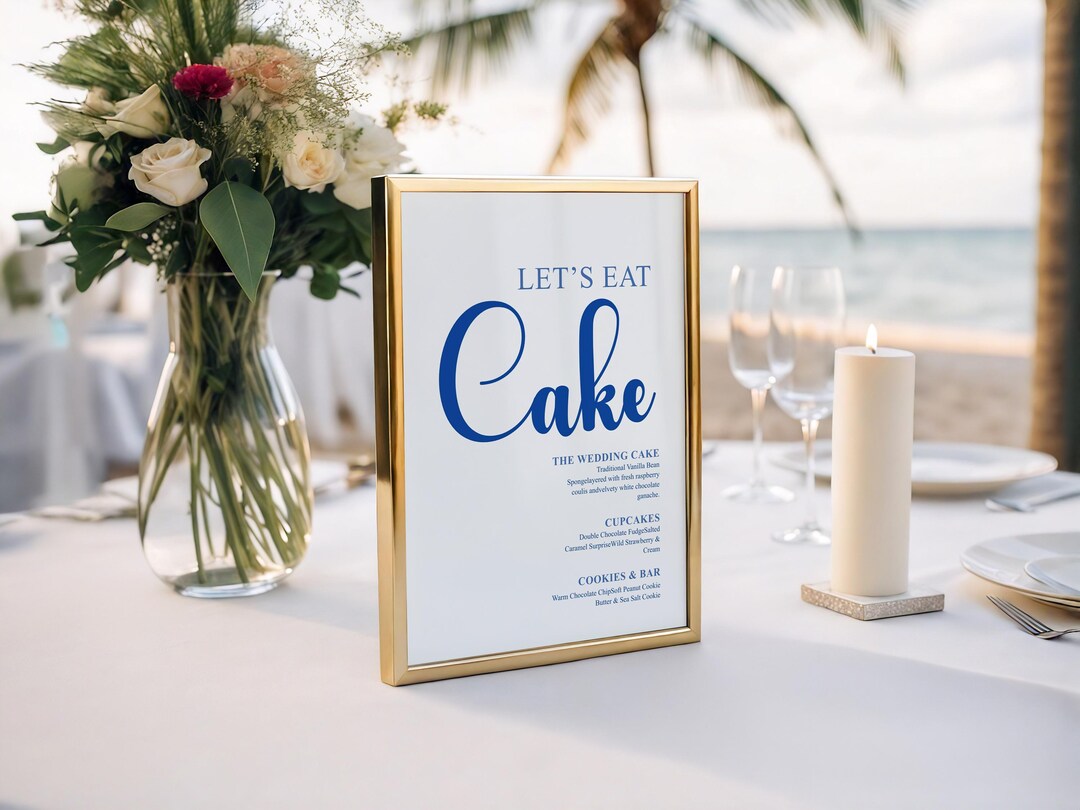 Modern Wedding Dessert Table Sign Template, Elegant Cake Menu Poster ...