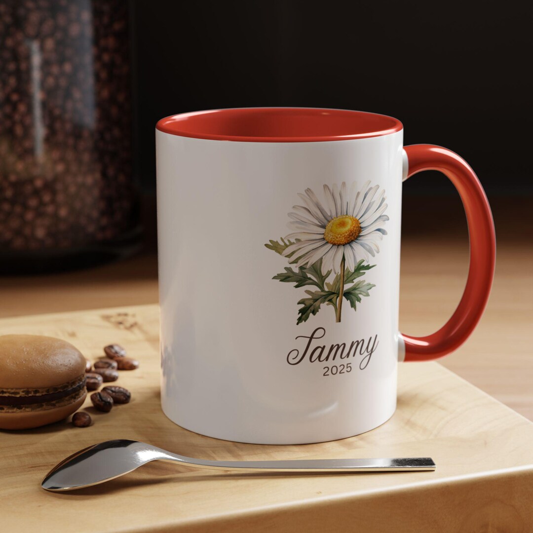 Birth Flower Mug - April - Customizable Gift for Coffee Lovers, Perfect ...