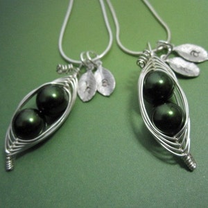 Like Peas in a Pod Necklaces x2 2, 3, or 4 peas pick your color image 2