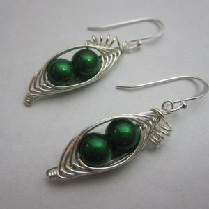 Sweet Peas in the Pod Earrings You pick your color image 1