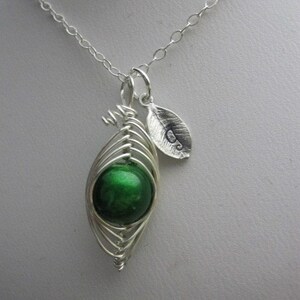 Sweet Pea in a Pod Necklace You Pick Your Color image 3